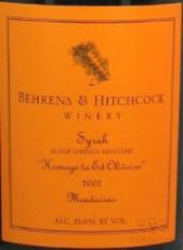 Behrens & Hitchcock -  Syrah Homage To Ed Oliveira Alder Springs Vineyard 2003 (750ml) (750ml)